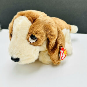 TY Beanie Buddies Buddy TRACKER Basset Hound Pup Dog W/ Ear Tag Plush 1998 14”